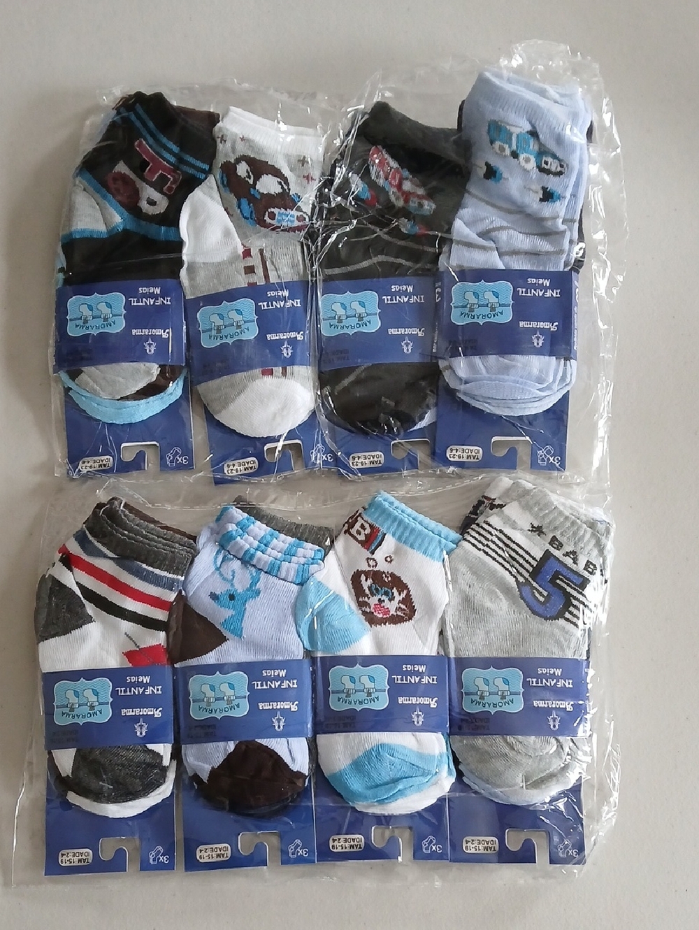 Assorted Boys' Ankle Socks , 2 Multi Color 12 Packs, 2-4t, 4-6t.        A